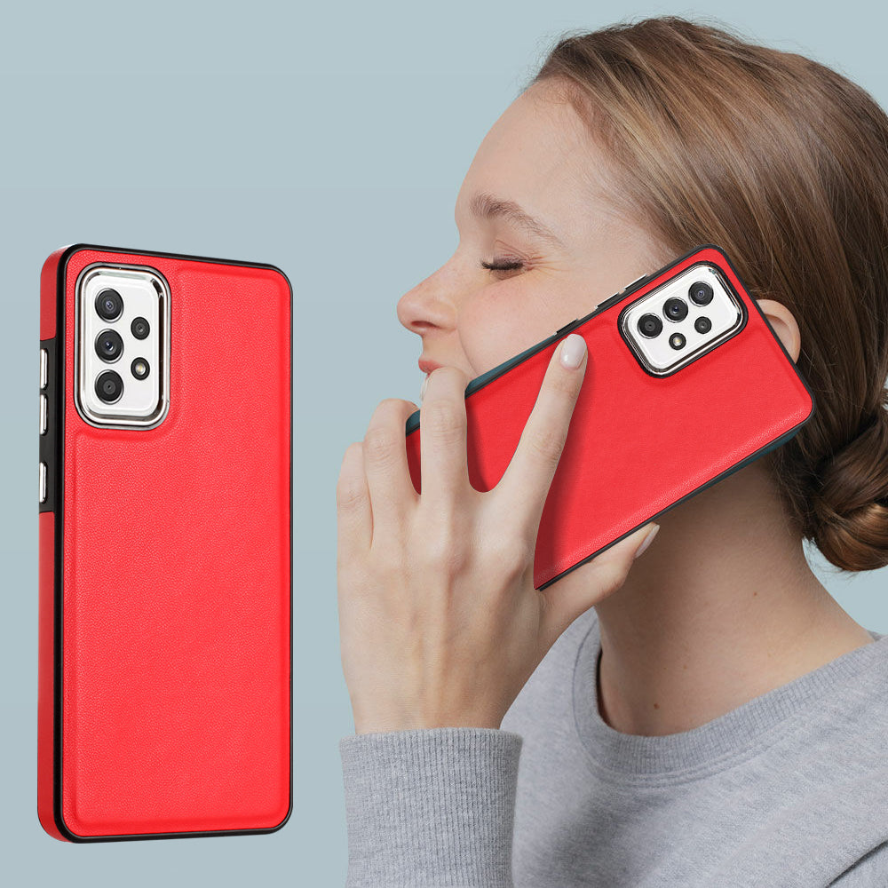 YB Leather Coating Series-6 For Samsung Galaxy A53 5G Leather Coated TPU Case Anti-drop Phone Cover YB Leather Coating Series-6 For Samsung Galaxy A53 5G Leather Coated TPU Case Anti-drop Phone Cover